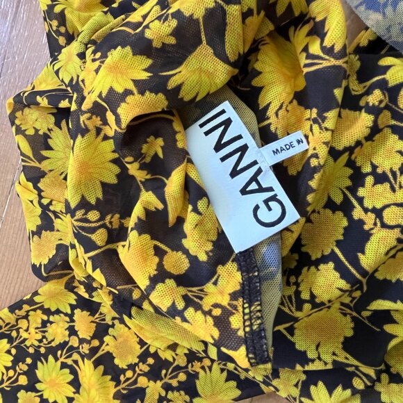 Ganni Floral Rollneck Mesh Turtleneck - Picture 4 of 5